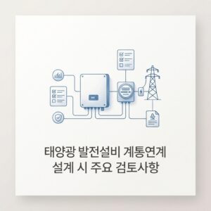 ai thumbnail minimal 태양광 발전설비 계통연계 설계 시 주요 검토사항 1788709086